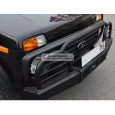 Бампер передний силовой LADA NIVA 4x4 с площадкой лебедки и кенгурином