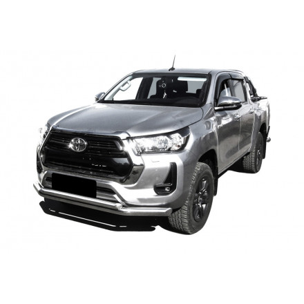 Защита переднего бампера d76+d57 двойная Toyota Hilux (2020)