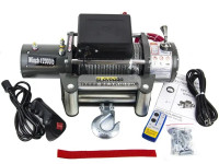 Лебедка электрическая 12V Electric Winch 12000lbs / 5443 кг IP66 стальной трос 8,5х18