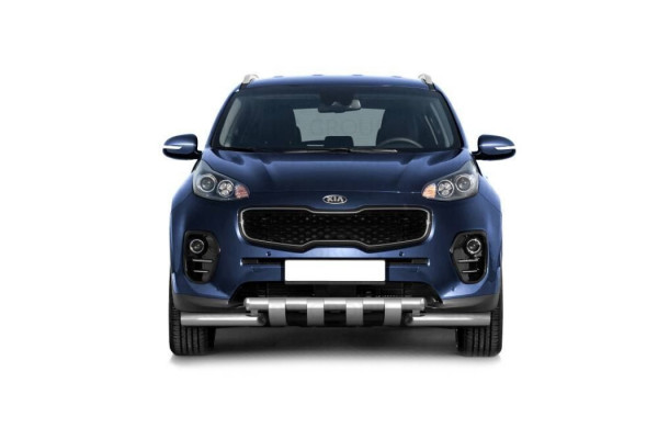 Защита переднего бампера двойная с зубьями Ø63/63мм (НПС) KIA Sportage с 2016