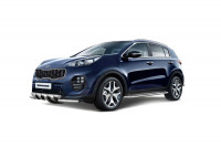 Защита переднего бампера двойная с зубьями Ø63/63мм (НПС) KIA Sportage с 2016