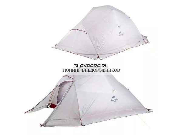 Палатка Naturehike Cloud Up Si 3-местная, алюминиевый каркас,снежная юбка, сверхлегкая,серый-красный
