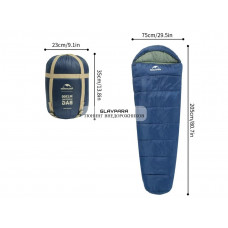 Мешок спальный Naturehike Mummy MJ300, 205х75 см, (левый) (ТК: +4C), синий