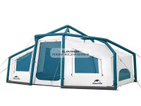Палатка Naturehike Lingfeng Air 12.0 2-местная, быстросборная, надувной каркас, бело-голубая