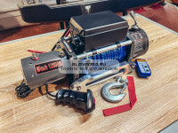 Лебедка электрическая 12V Electric Winch 12000lbs / 5443 кг IP66 синтетический трос